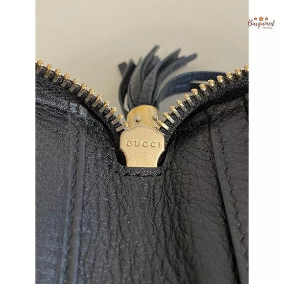 Authentic GUCCI Black Leather Soho Interlocking G Medium Zip Around Wallet - Picture 14 of 14
